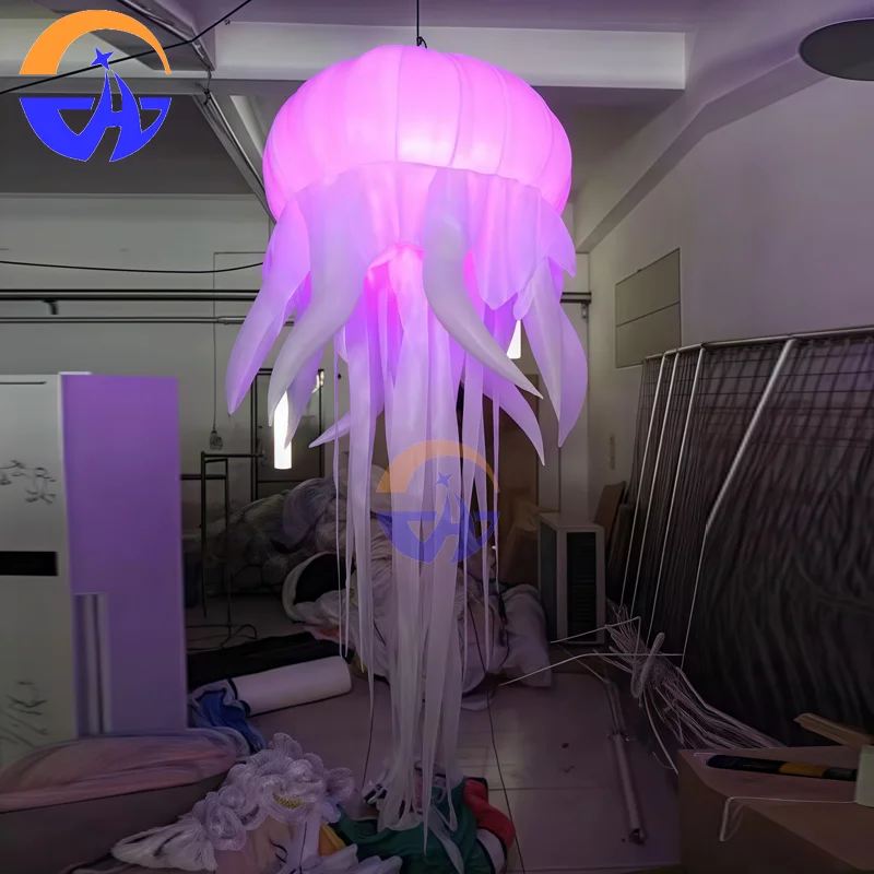 Giant LED Glowing Inflatable Jellyfish Hanging Lighting Octopus Tentacles Medusa Balloon For Indoor Outdoor Party Stage Holiday