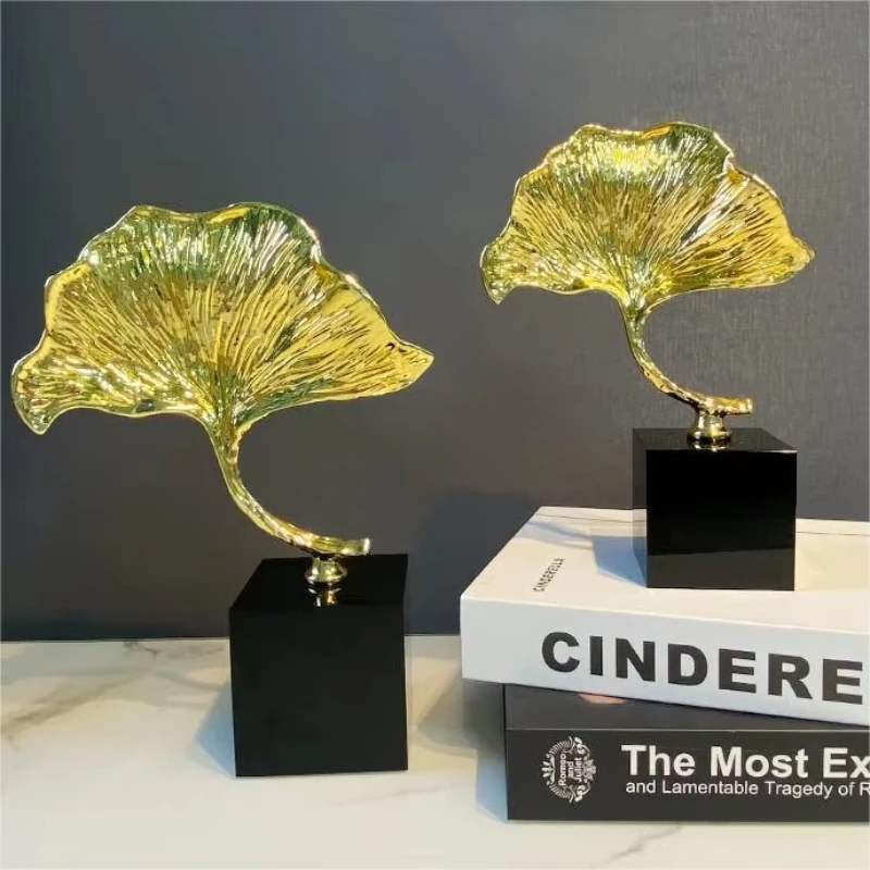 

Wholesale Price Modern Leaf Event Party Wedding Table Decor Alloy Crystal Gold Home Decor