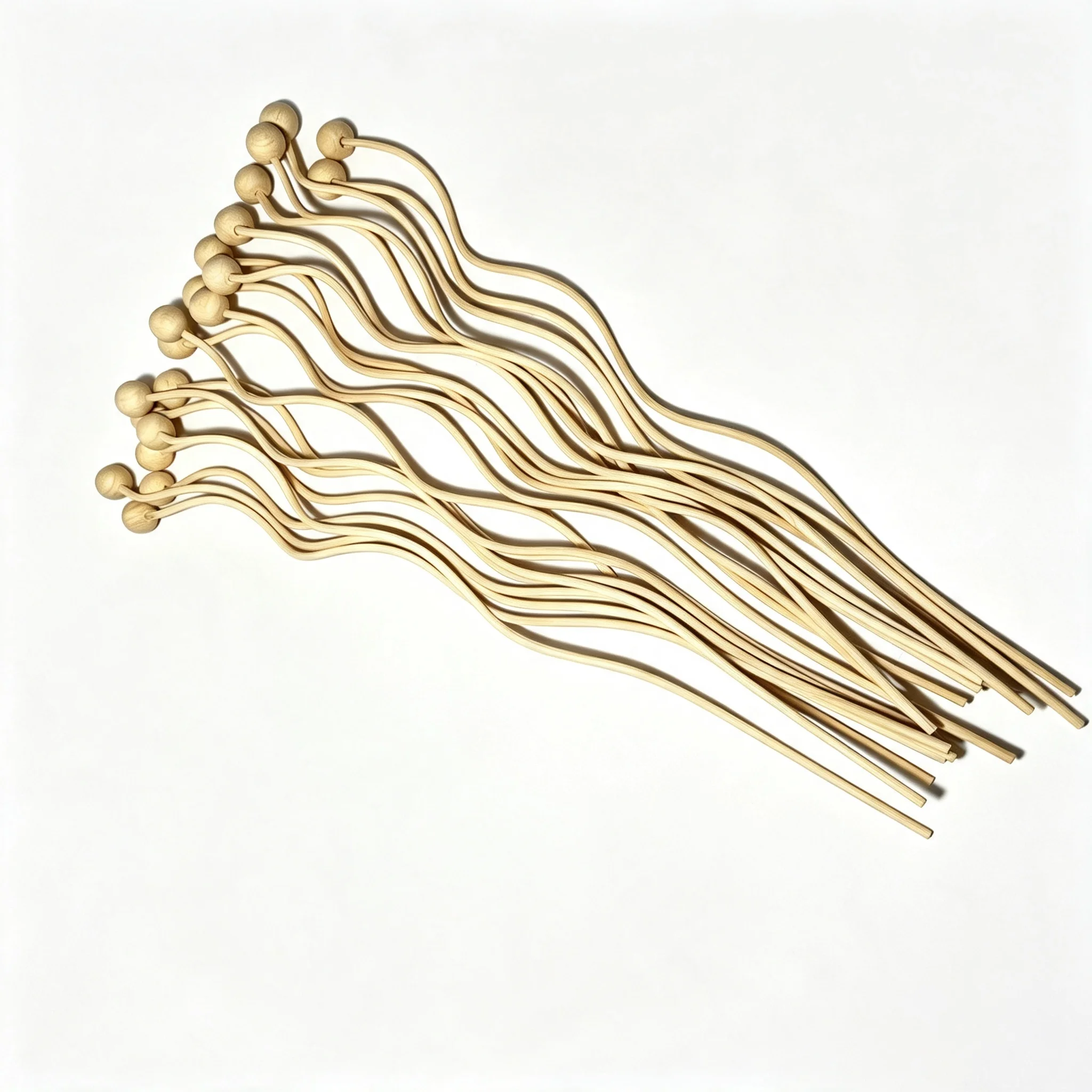 Home Fragrance Reed Diffuser Refill - 8本入り波型ラタン製ディフューザースティック、交換用ロッド、エッセンシャルオイルフレグランス詰め替えアクセサリー、家庭、ホテル、オフィスディフューザー用