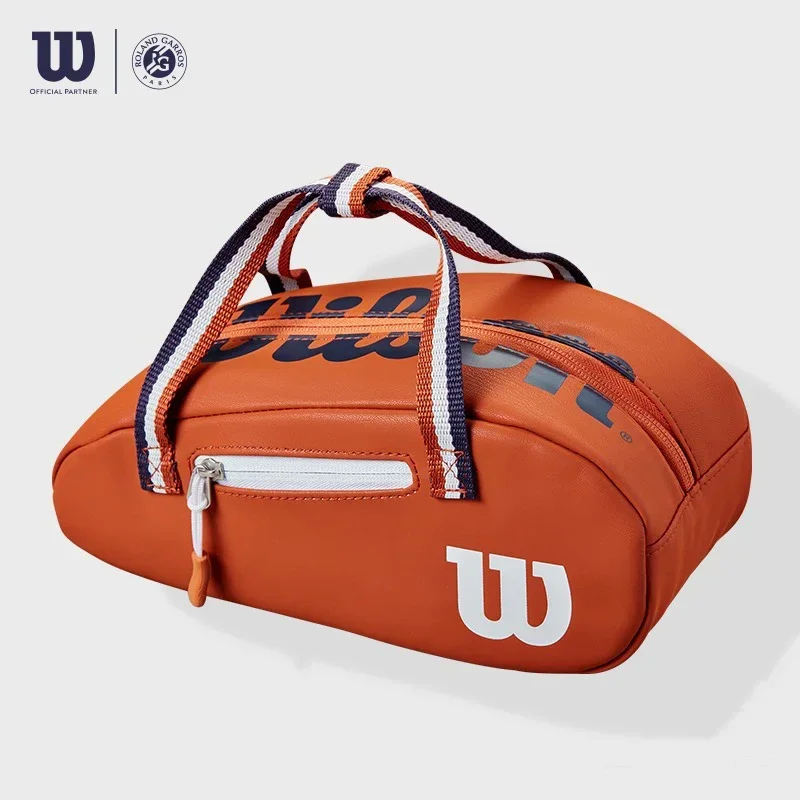 

Wilson PU Leather Small Hand Bag Super Tour Tennis AccessoriesRoland Garros Mini Travel Bag Racquet Sports Bag