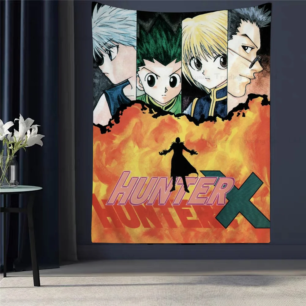 Japanischer Hunter X Hunter, klassischer Anime-Wandteppich, Kunstdruck, japanischer Wandteppich, Anime-Wandbehang, Heimdekoration