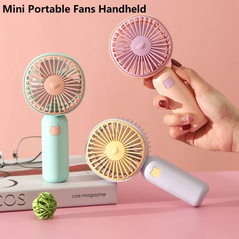 

2024 New Mini Portable Fans Handheld USB Rechargeable Fan Air Cooler Outdoor Travel Hand Fans Ventilation Fan