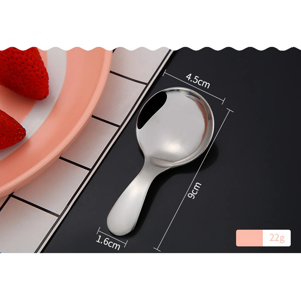 

5pcs Stainless Steel Dessert Spoon Ice Cream Scoop Ergonomic Handle Food Serving Tableware Porridge Soup Stews Kitchen Tools