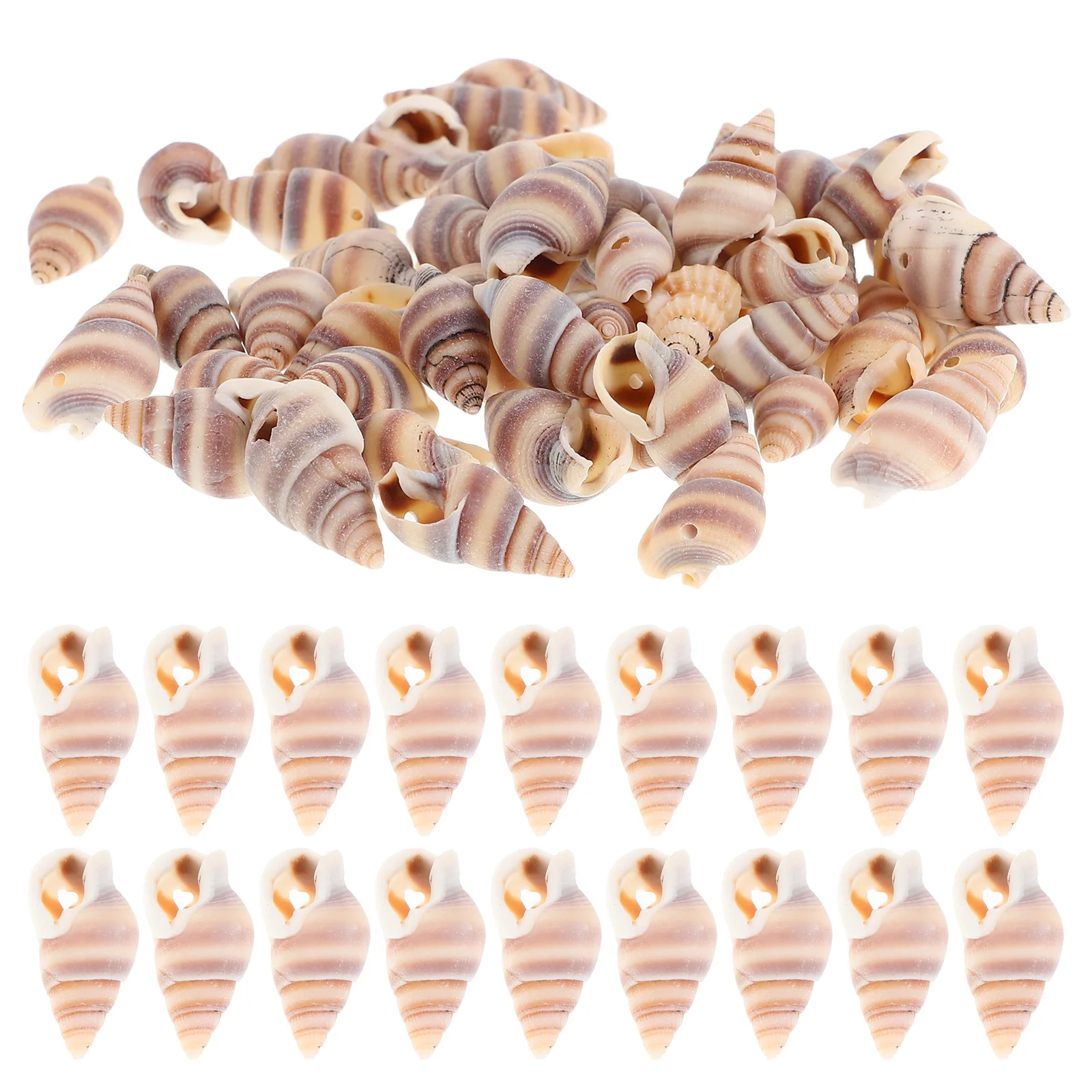 

100 Pcs Conch Pendant Seashells for Crafts Ocean Charms Coastal Home Decor Beads