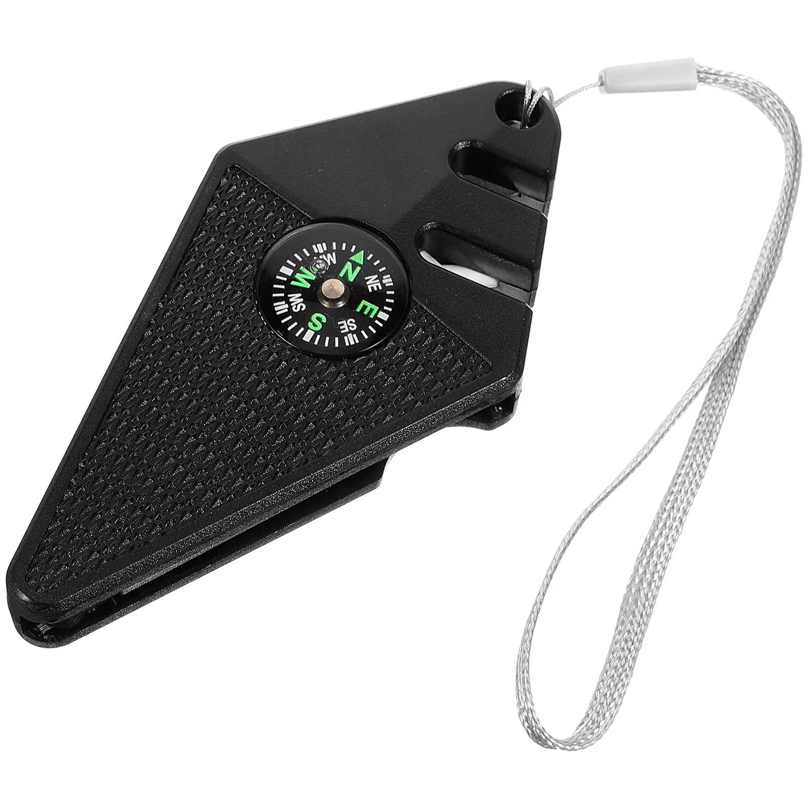 

Portable Fishing Hook Sharpener Compass Whistle Mini Outdoor Knife Sharpener Black Fish Hook File Grinder Camping Travel