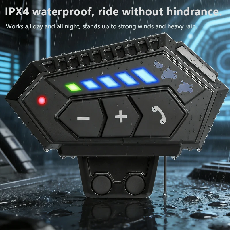 

Bluetooth 5.4 Гарнитура для мотоциклетного шлема, беспроводные наушники с функцией громкой связи, стерео, водонепроницаемые, для мотоциклистов