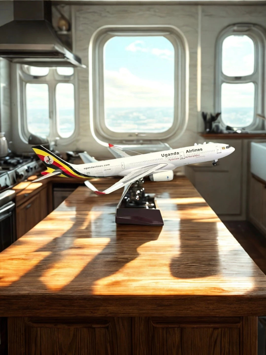 

NEW Boutique Decoration 1/135 Scale Plane A330 Uganda Airline Resin Die-cast Airplanes (Touch or Sound Control) Collected Gift