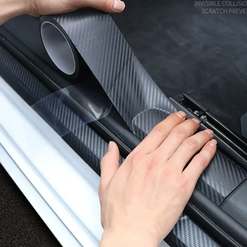 3D Car Nano Carbon Fiber Sticker - Anti-Scratch and Waterproof Protect Your Car Protection Film  Auto Door Sill Side Stickers