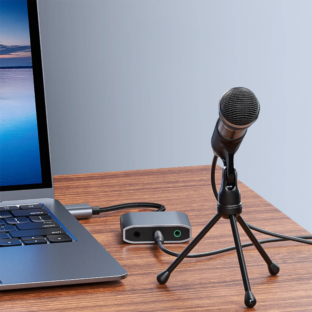 

3 IN 1 External USB Sound Card Audio Jack 3.5mm Cable Adapter HIFI Sound for Microphone Speaker Headset PC Laptop