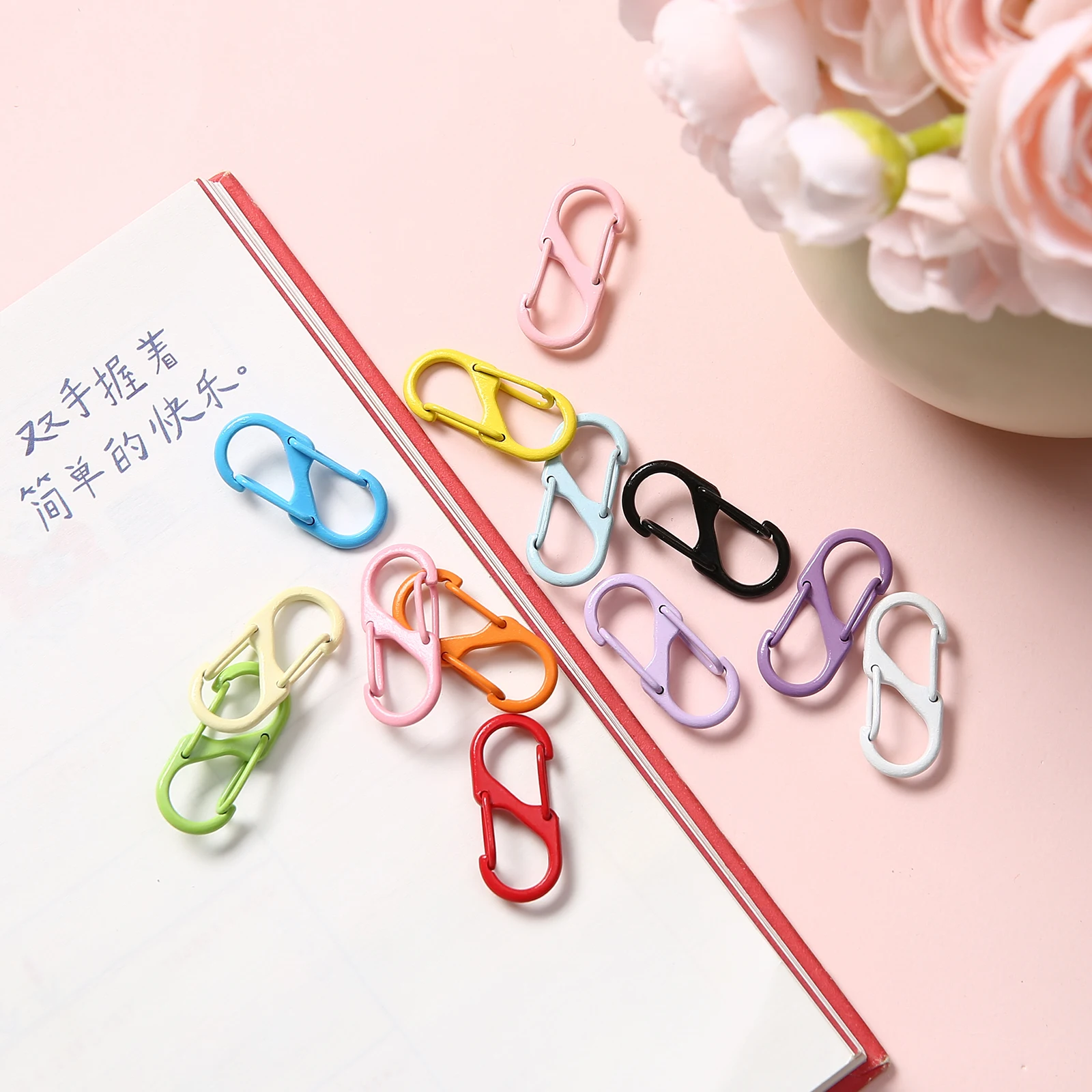 

5/10/30/50/100 pcs Multi Color Carabiner Clasp Key Chain Lobster Clasps Rotating Keychain Fastener Hooks Metal Snap Hook
