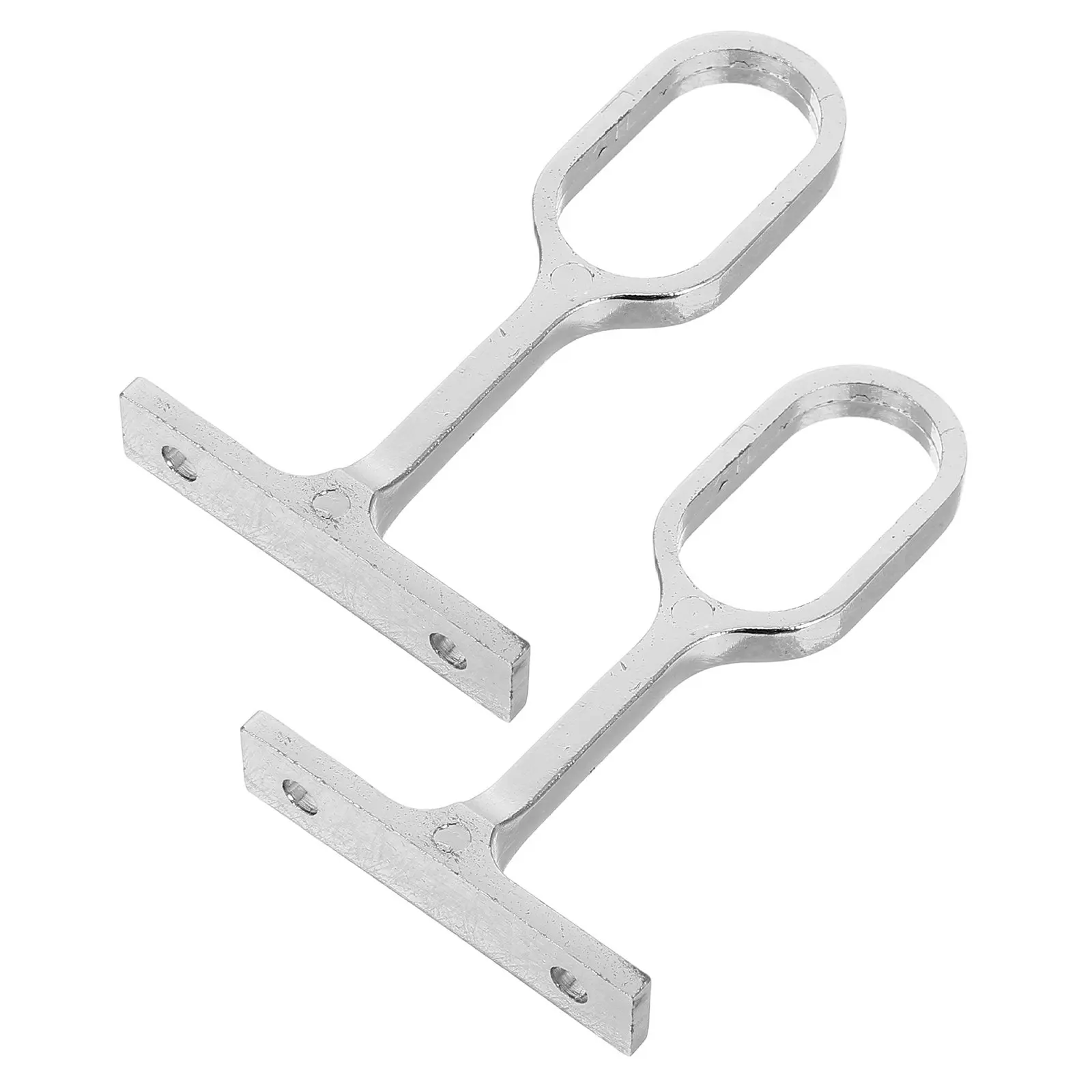 2Pcs Stainless Steel Oval Closet Rod Support Brackets Heavy Duty Wall Mount Base for Bedroom Wardrobe Rail Hanging Closet Rod