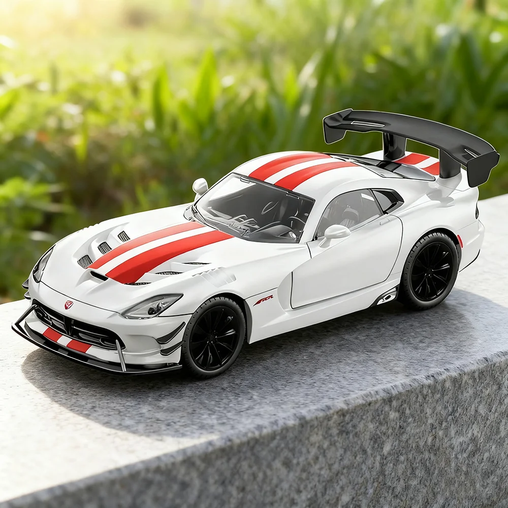 

1:24 Viper Charger Diecast Exquisite Model Alloy Car Toys Sound Light Pull Back Doors Opened Sport Cars Birthday Present for Boy