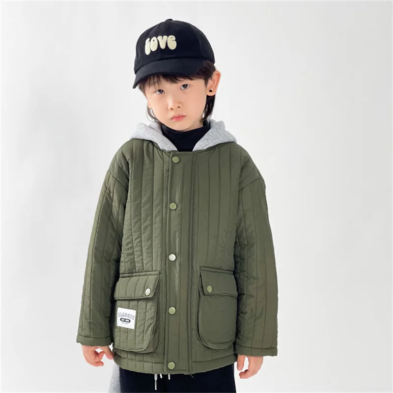 

-20 Degree Boys Coat Jacket Cotton Outerwear 2023 Hooded Thicken Velvet Winter Furs Fleece Children's Warm Clothing