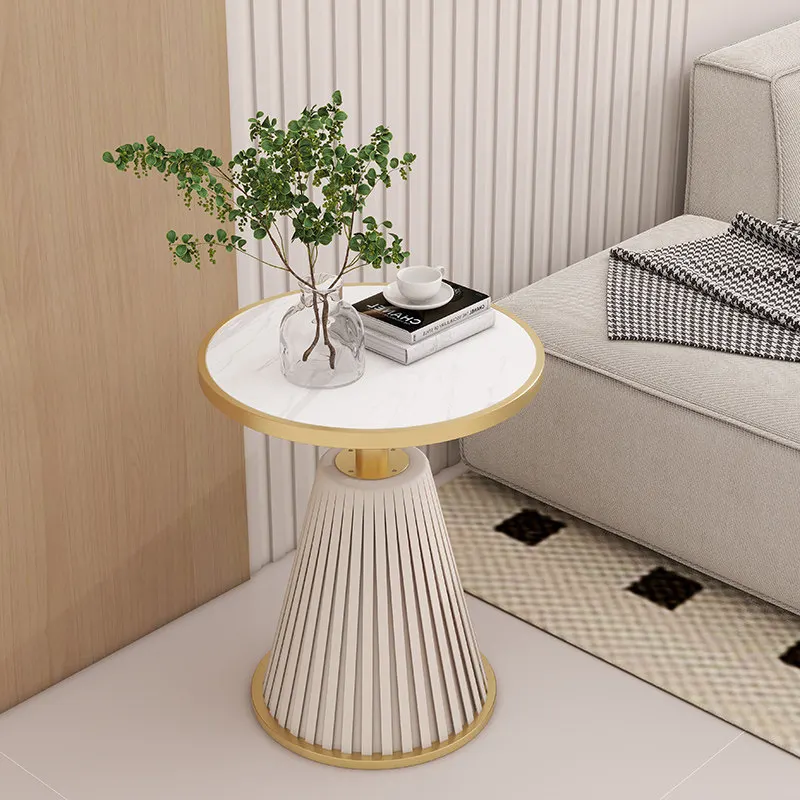 Modern Funky Side Table Minimalist Round Travertin Unique Side Table Premium White Muebles Para El Hogar Home Accessories