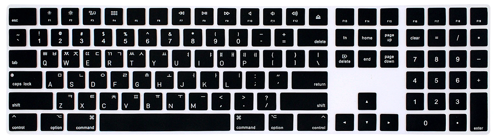 Korean A1843 Keyboard Cover Bluetooth Keyboard Cover Skin for Apple Magic Keyboard with Numeric Keypad US Layout A 1843