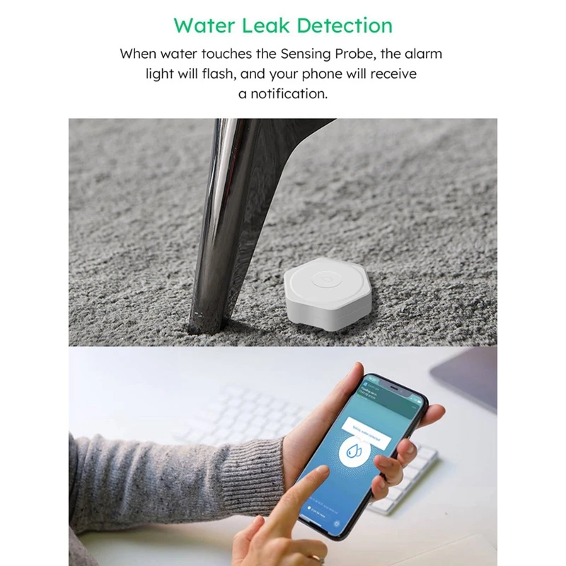 Imagem -05 - Tuya Zigbee Água Vazamento Sensor Detector de Nível Proteção contra Vazamentos de Água Alarm System Via Smart Life App Controle