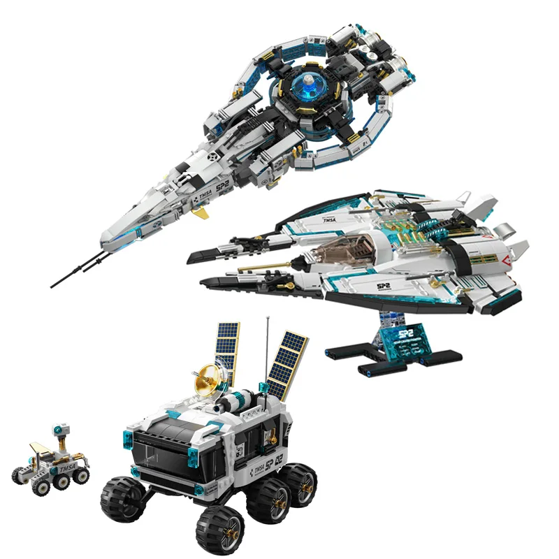 

Space Series Lunar Explorer Model Small Building Blocks Set Boys Assembly Patrol Fighter Ornament Educational Bricks Toys Gifts