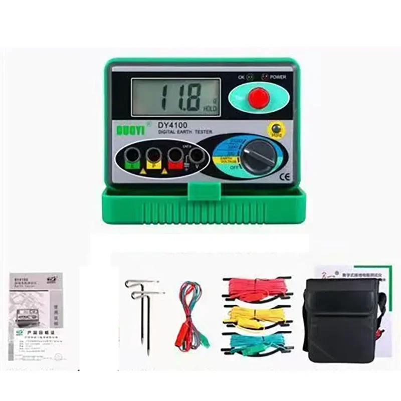 NEW Megohmmeter 0-2000 Ohm Real Digital Earth Tester DY4100 Ground Resistance Tester Meter