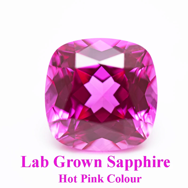 

Top Lab Grown Sapphire Hot Pink Square Cushion VVS1 Selectable AGL Certificate for Charms Beads Diy Jewelry Making Materials