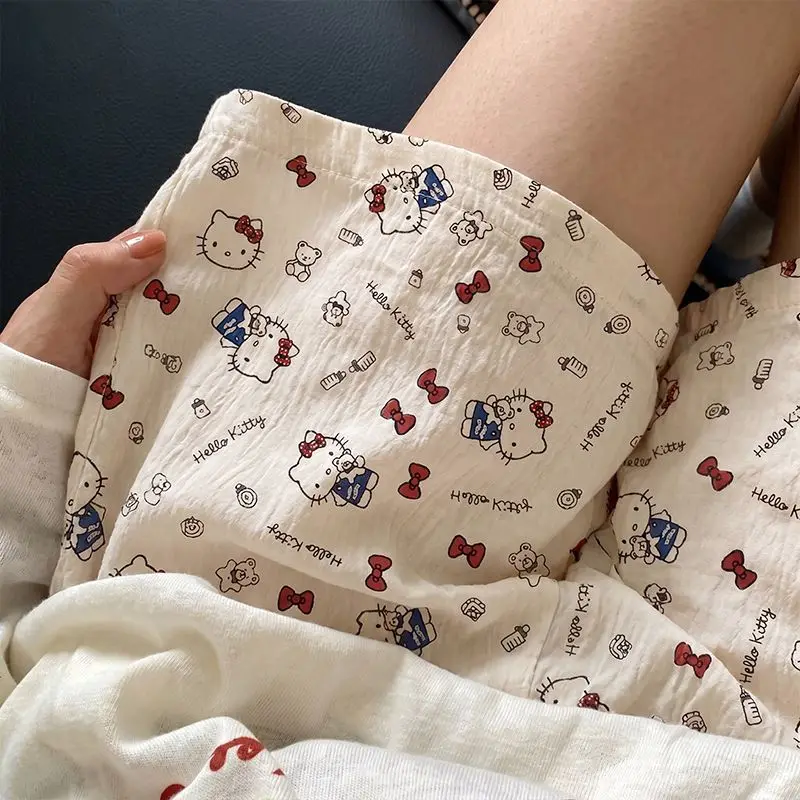

Summer Short Pajama Pants Korean Style Loose Thin Home Clothing Casual Print Women's Clothes Cute Pajamas Large Size Sleep Woman