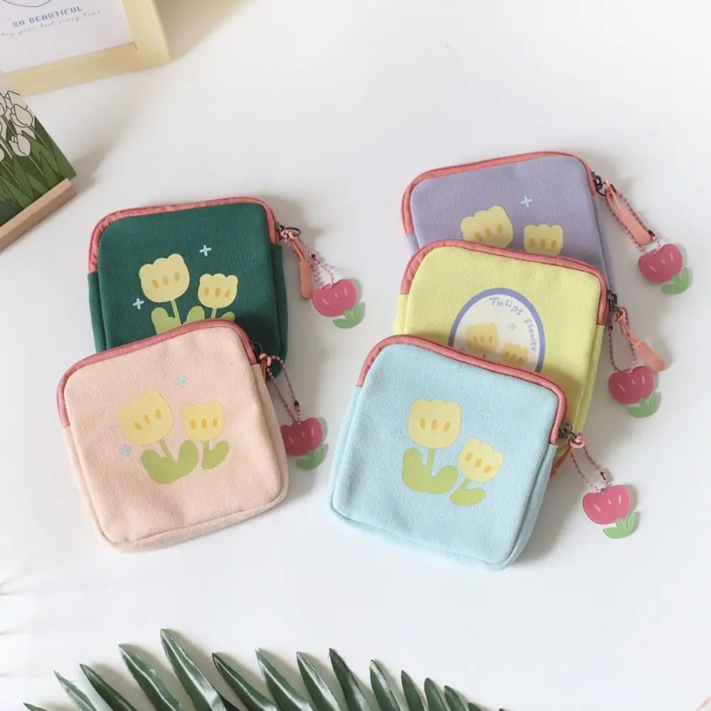 Small Item Bag Small Item Bag With Pendant Lipstick Cosmetic Bag Tulip Coin Purse Coin Money Bags Women Change Storage Bag