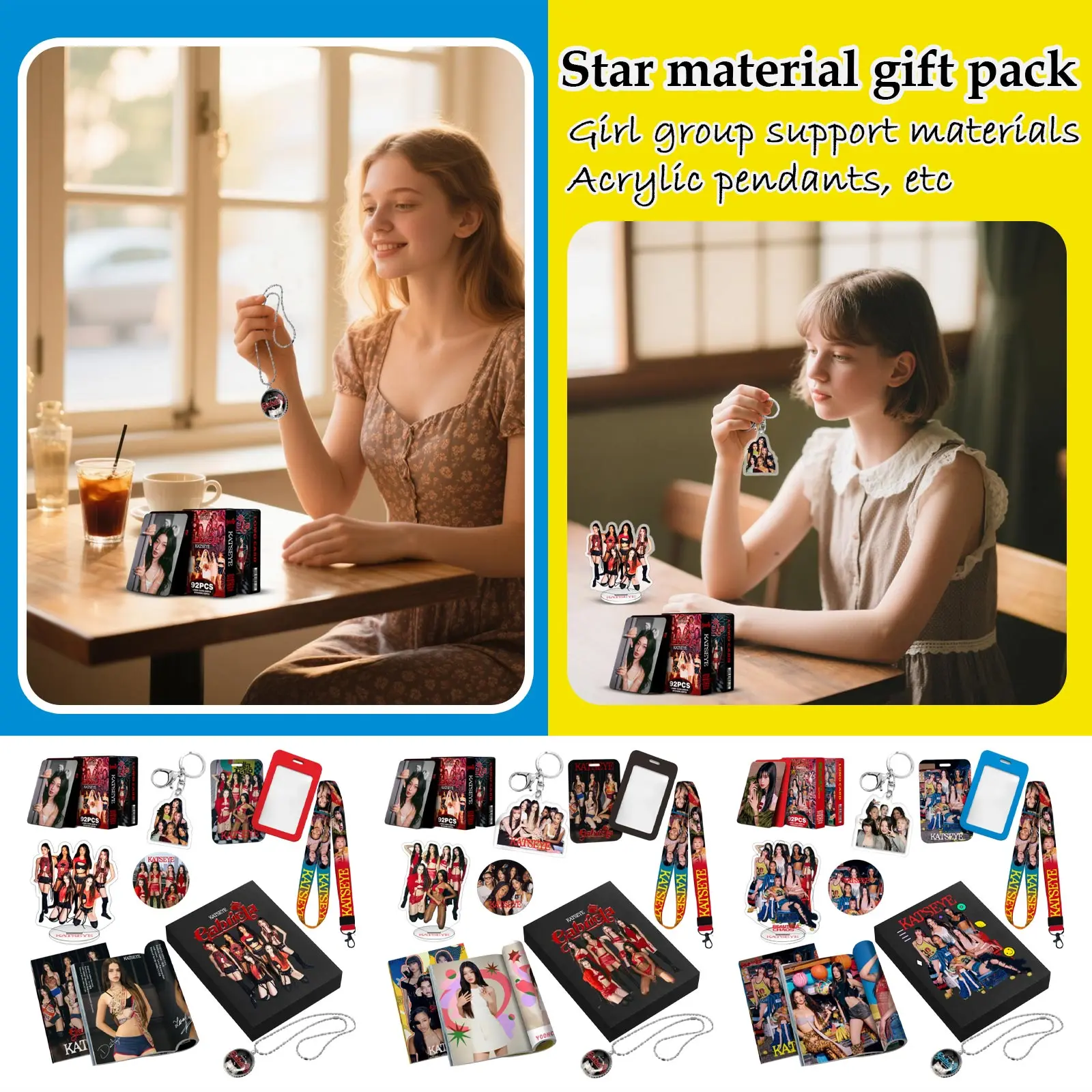 

Подарочный набор для фанатов: акриловый брелок, фотокнига, держатель для ломо-карточек