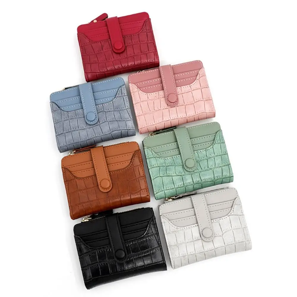 

Portable Women's Coin Wallet Zipper Multi-Cards Slot Women Card Holder Lychee Texture Pu Leather Mini Coin Purse Car Accessories