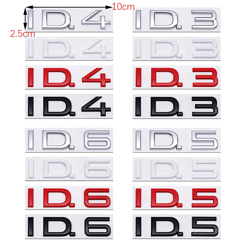 3D Metal ID.3 ID.4 ID.5 ID.6 Badge Logo ID3 ID4 ID5 ID6 Rear Trunk Emblem Stickers For VW Volkswagen EV CROZZ Car Accessories