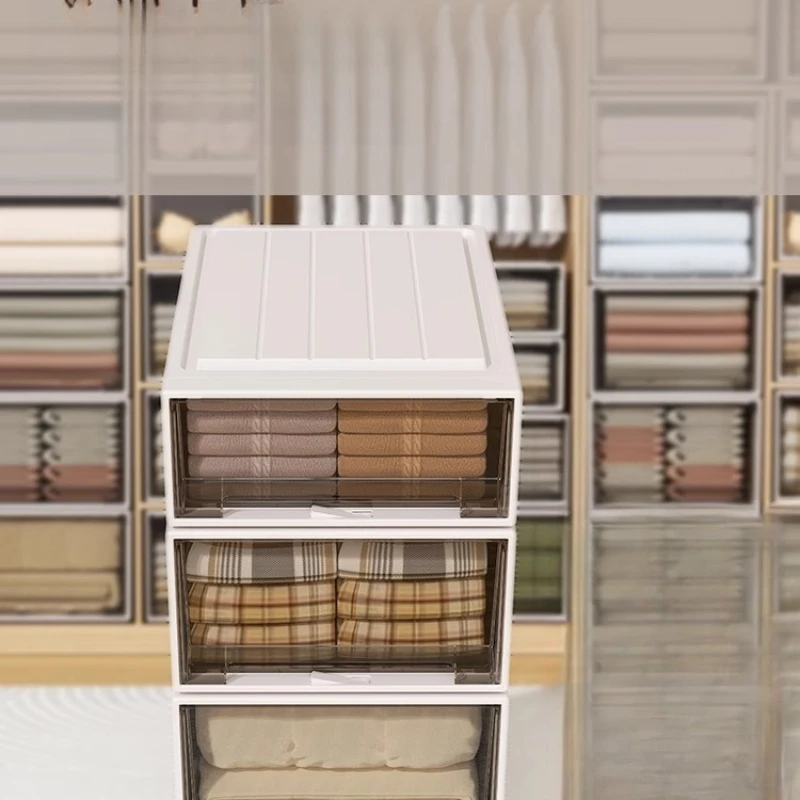 

Drawer storage box Household wardrobe Clothes storage box Plastic transparent finishing box