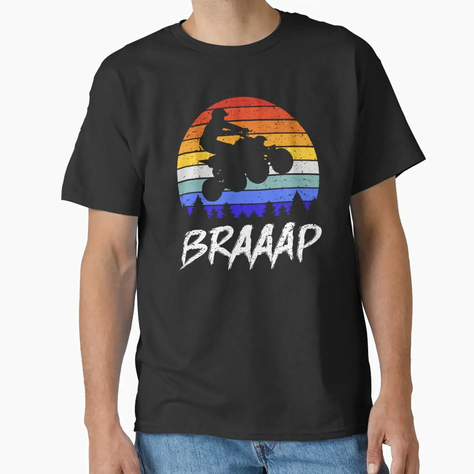 Braaap ATV Four Wheeler Braap Quad Bike I designed and sold by Lemon Pepper vintage Washed Top For Everyday Wear Unisex
