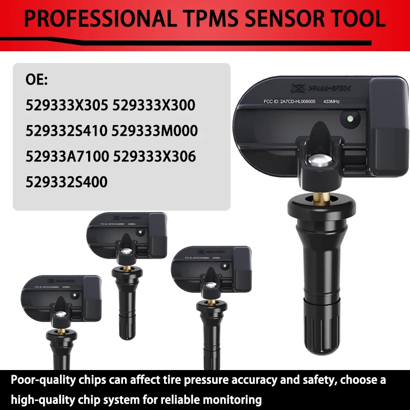

1/4Pcs Tire Pressure Sensor TPMS 433MHz OE 529333M000 for KIA Sportage 2010-2016 Cerato Rio K3 Pride Hyundai Elantra ix35 Tucson