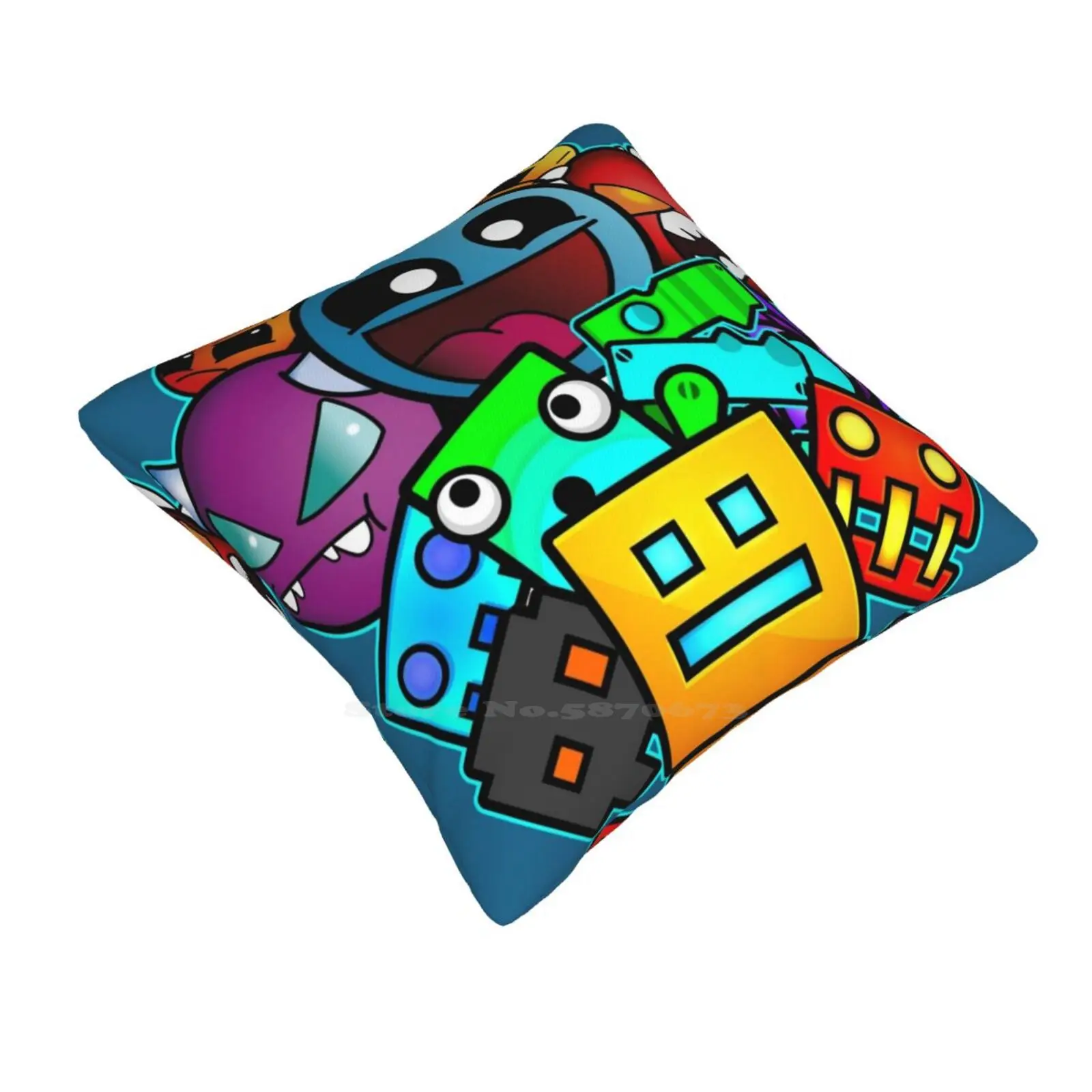 Geometry Dash Old School Gaming Throw Cushion Pillow Cover Geometric Geometry Dash Online Geometry Practice Geometry Games