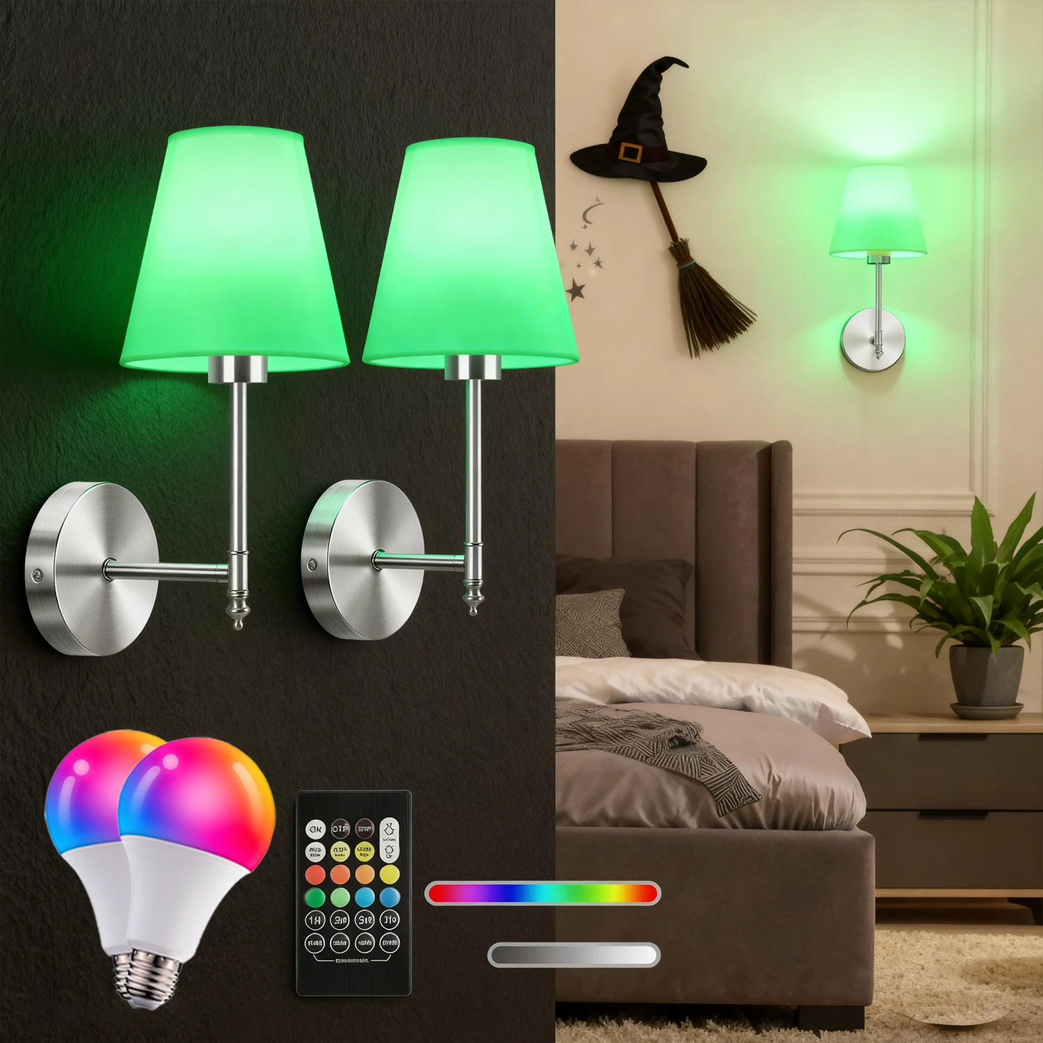 Nordic Wall Lamp LED Recharge RGB Bulb Removable Wireless For Bedside Corridor Hallway Study Dining Room Indoor Luminaire Lights