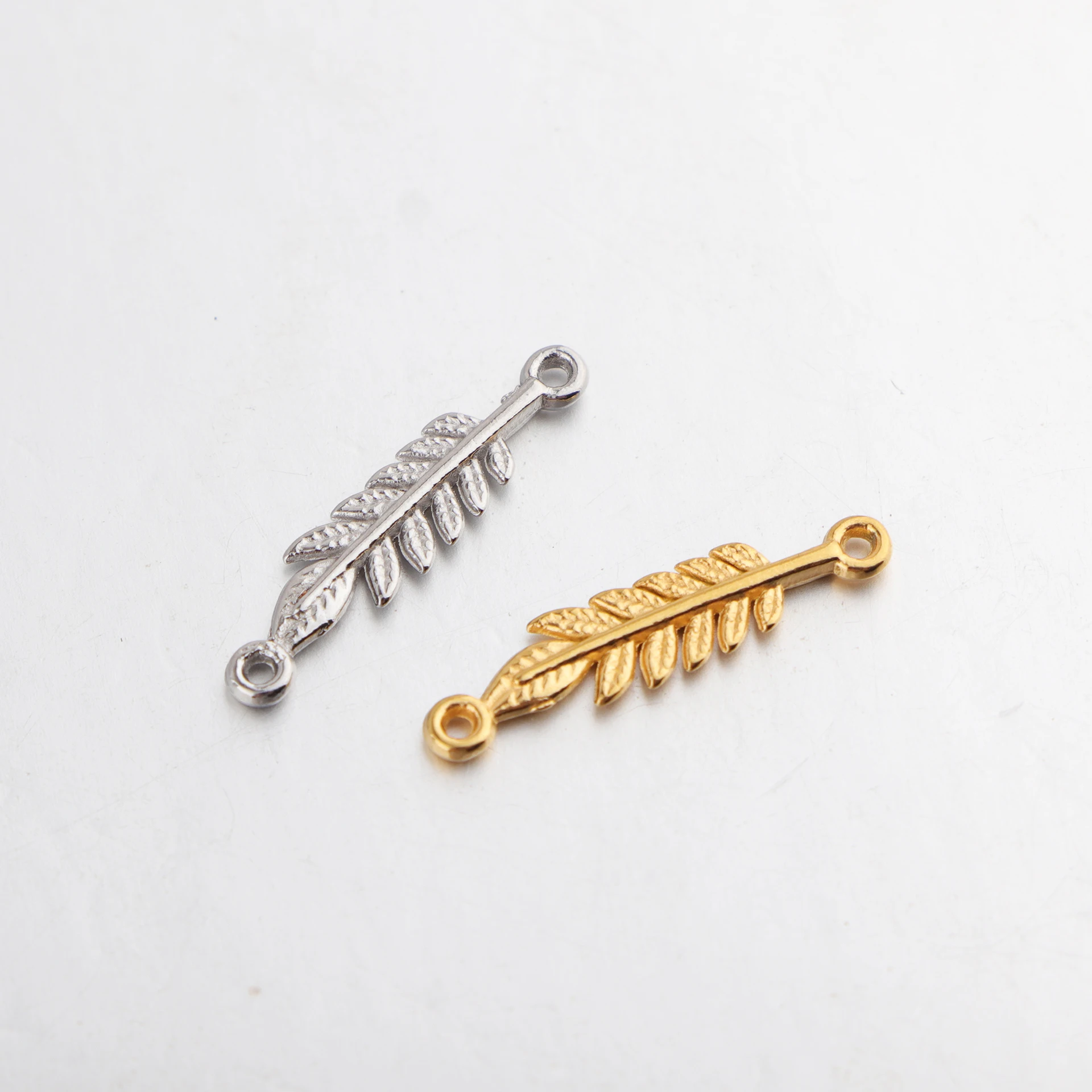 

20pcs/lot Stainless Steel Leaf Charms Connector Pendant for DIY Necklace Earring Bracelet Jewelry Finding Accessories Wholesale