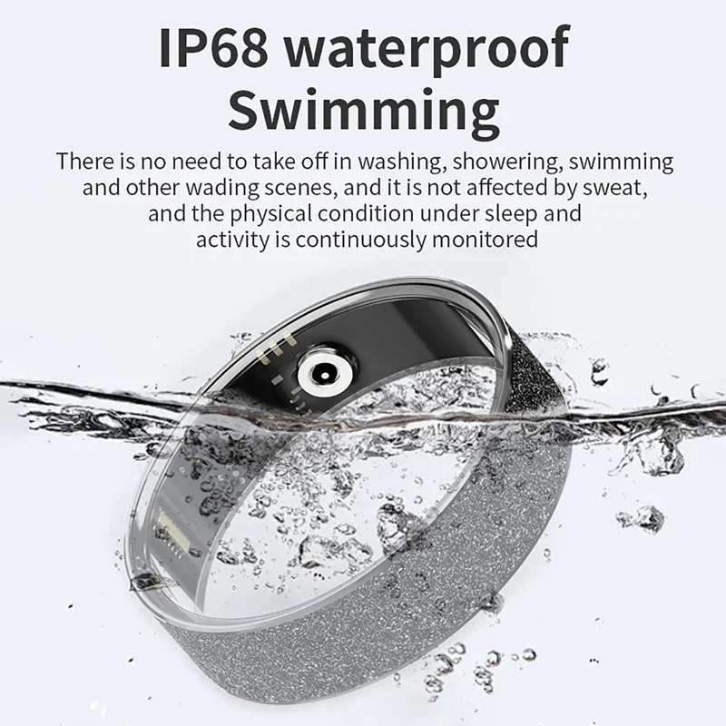 Smart Ring Men Women Heart Rate Blood Oxygen Monitoring Sleep Monitor Camera Control Multi Sports IP68 5ATM Waterproof Ring