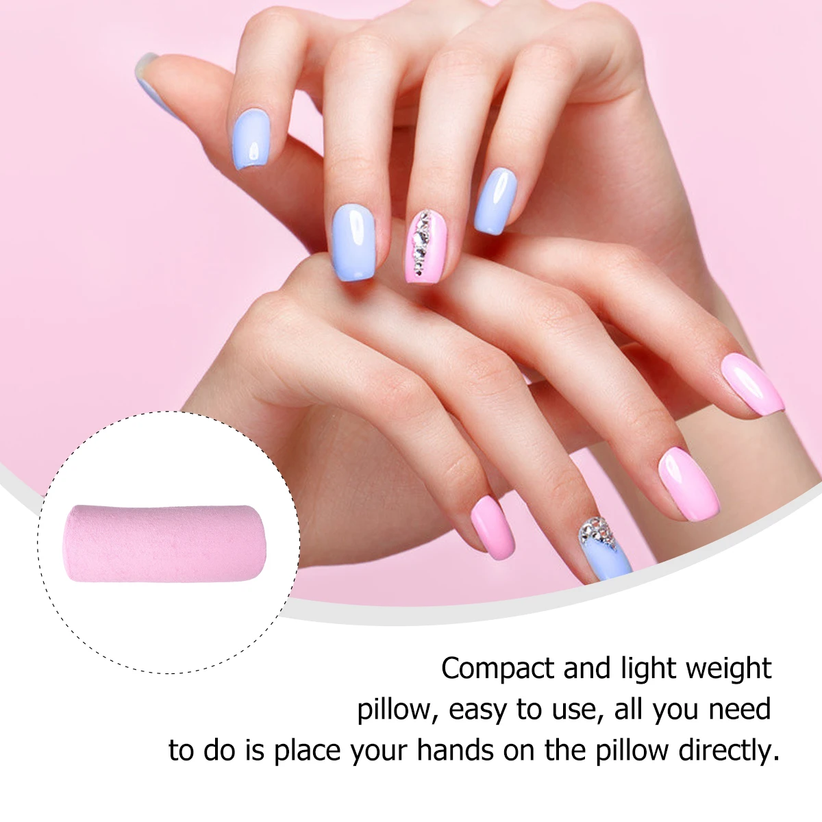 

Nail Art Hand Pillow Detachable Design Soft Flannelette Sponge Compact Lightweight Easy Use Professional Nail Salon