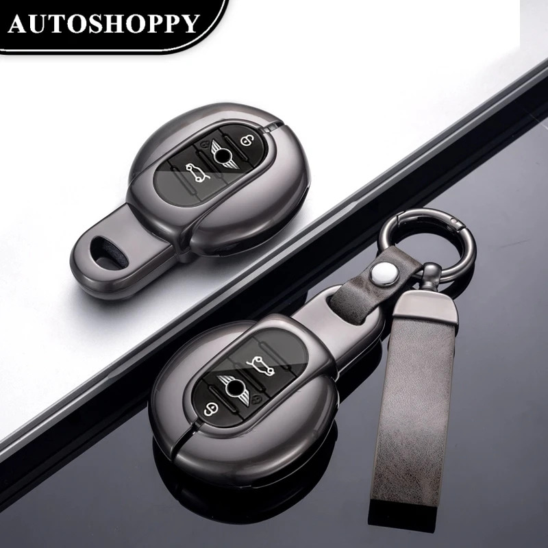 

Metal Leather Car Key Case Cover For BMW MINI COOPER S ONE JCW F54 F55 F56 F57 F60 CLUBMAN COUNTRYMAN Remote Fob Holder Shell