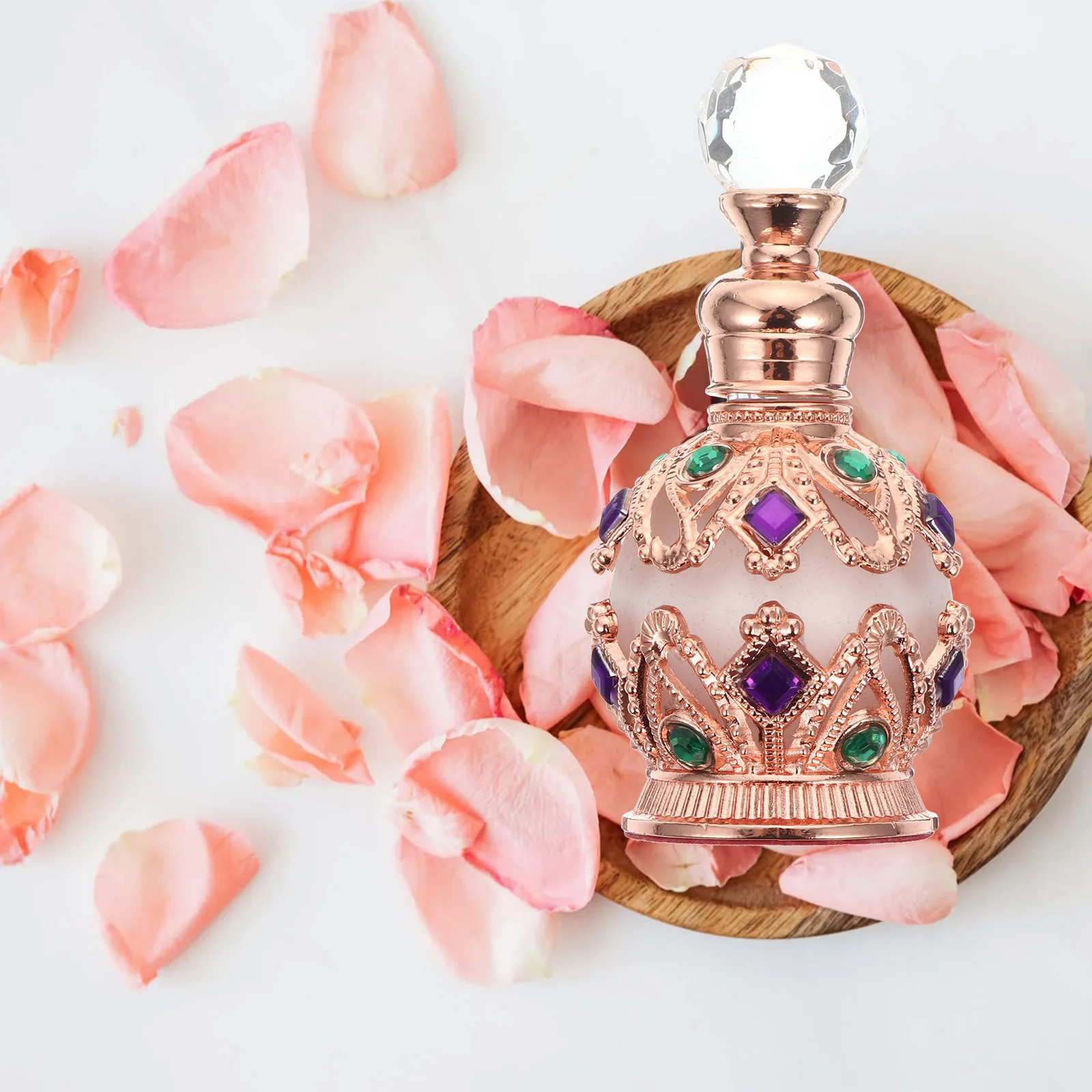 

15Ml Refillable Vintage Perfume Bottle Glass Essential Oil Container Empty Aroma Dispenser Travel Safe Liquid Storage Elegant