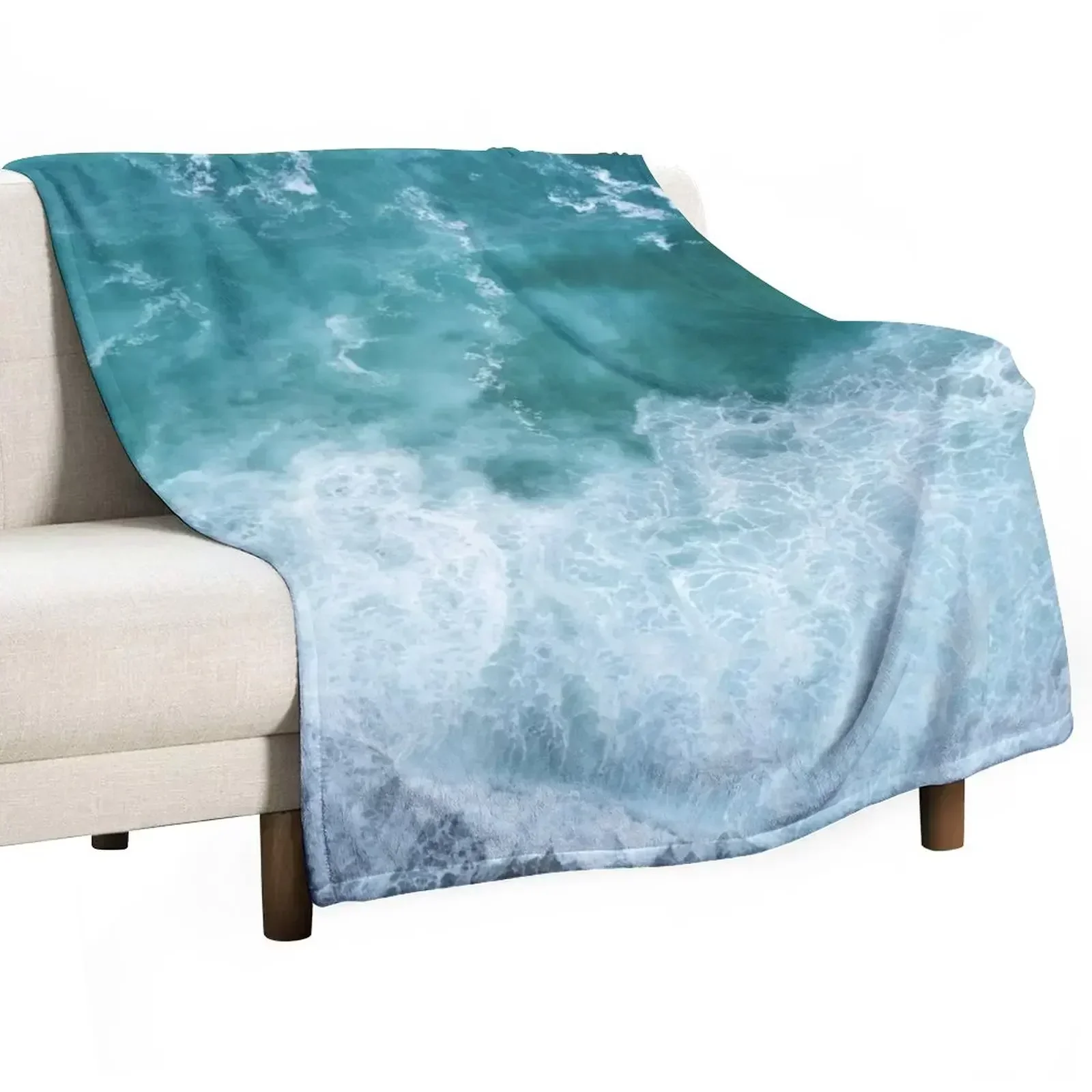 

Blue Ocean Waves, Summer Beach Throw Blanket wednesday Bed covers Winter beds warm for winter Blankets