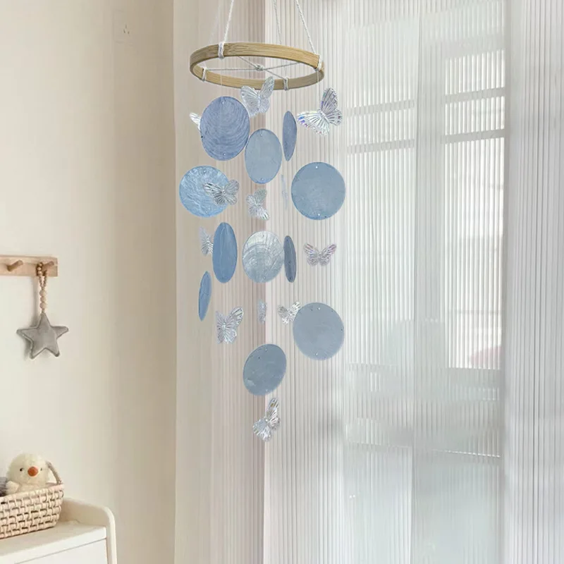 Butterfly Seashell Wind Chimes Garden Outdoor Indoor DIY Hanging Dream Catchers Kids Room Nursery Decoration Home Bedroom Decor