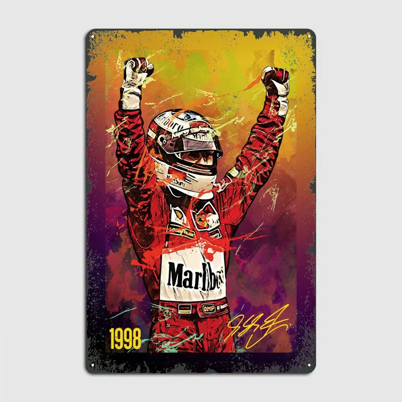 Michael Schumacher Coffee Bar Custom Metal Poster Metal Wall Art Mural House Decor Vintage Tinplate Man Cave Art of Murals Retro