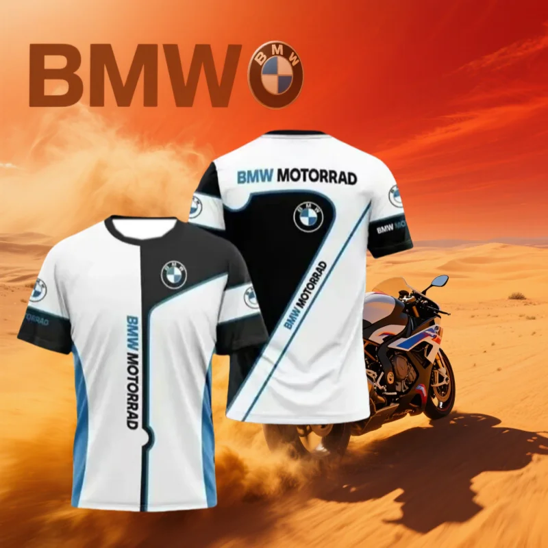 

25 Summer BMW Racing Suit Men's Fast-drying Fashion T-shirt Hot-selling Short-sleeved Motorcycle Casual Loose and Breathable Y2K