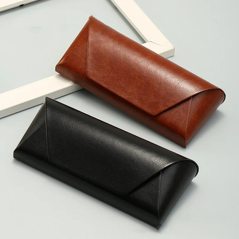 

2pc New Fashion Glasses Case Myopia Sun Eye Box Men and Women Anti-pressure Mirror Case Leather Optical Lens Case