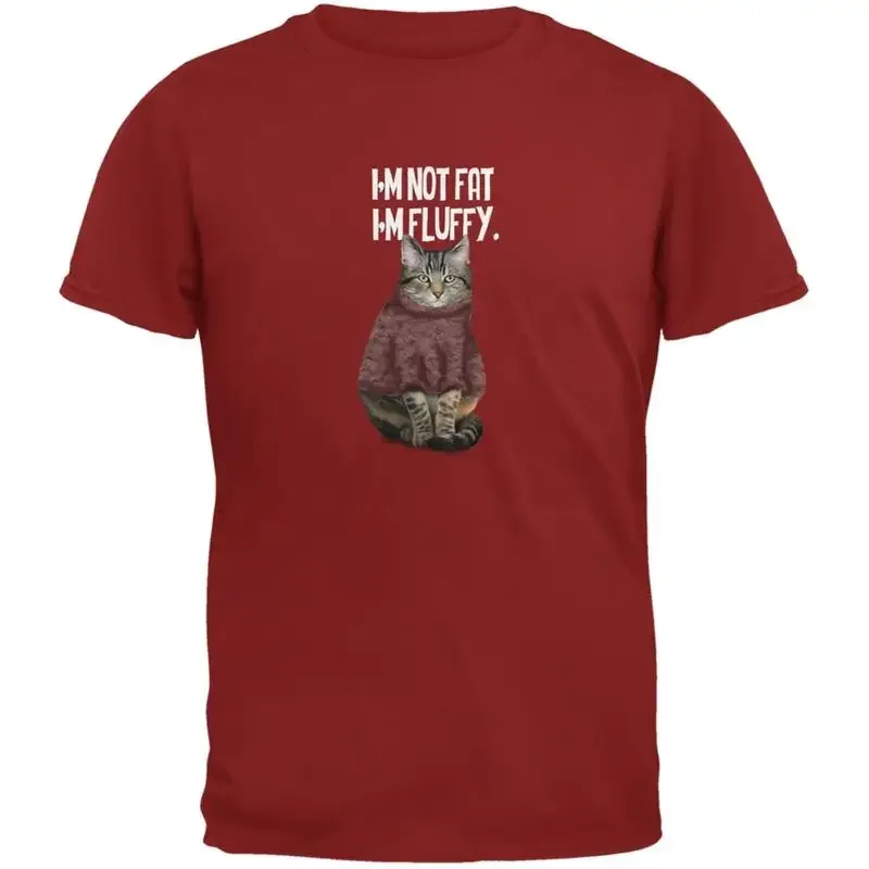 I'm Not Fat Fluffy Cardinal Red Adult T Shirt