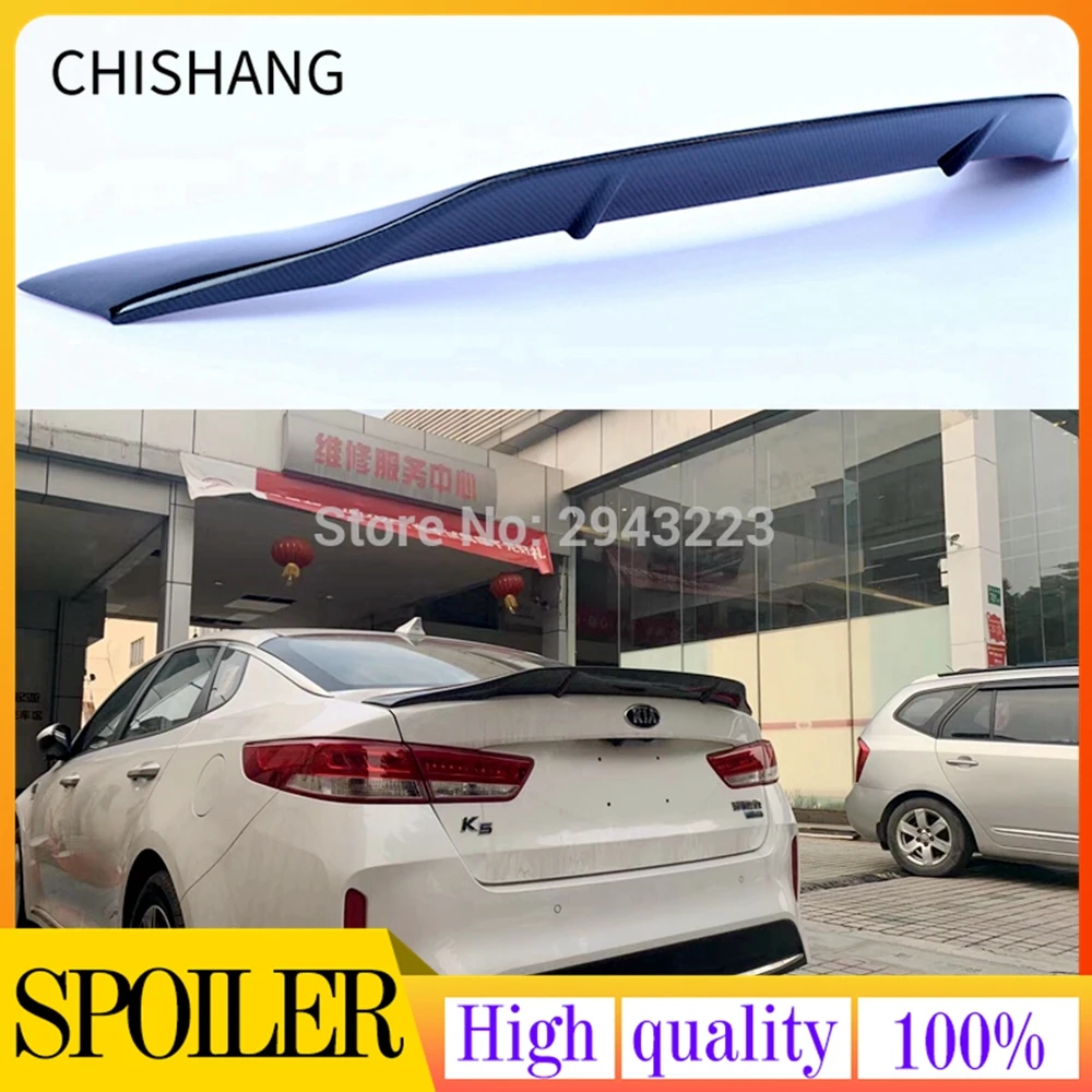 

Fit For Kia K5 Optima R-style 2016 2017 2018 2019 High Quality Carbon Fiber Rear Spoiler Tail Trunk Lip Wing Car Accessories