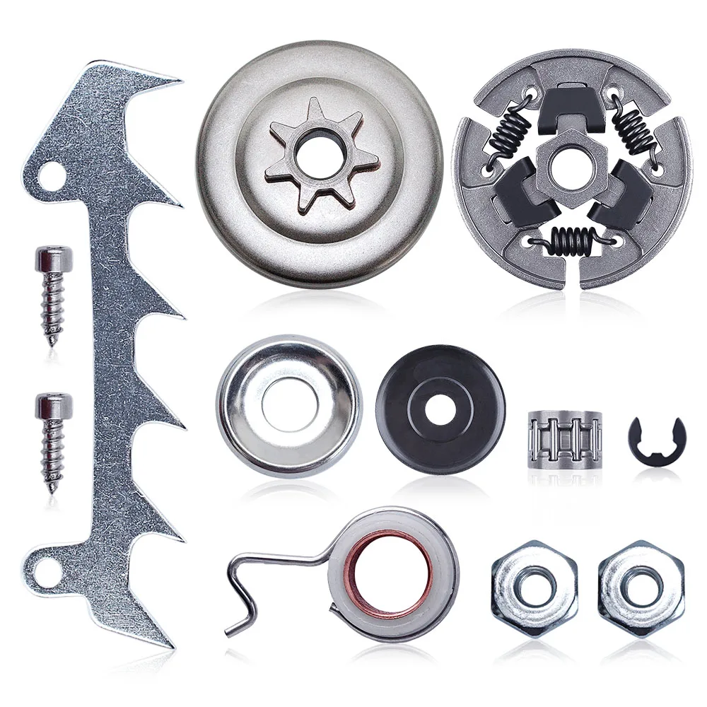 Besdupa Kit d'engrenage à vis sans fin de pignon de tambour d'embrayage pour Stihl MS230 023 MS250 025 MS210 021 tronçonneuse avec rondelle d'abattage de chien