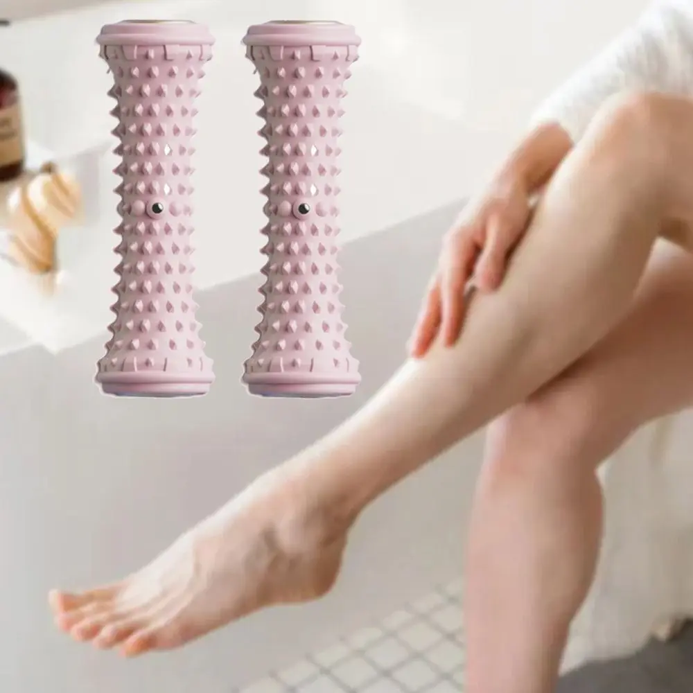 2Pcs Speed Control Foot Massage Roller Manual Operation Silent Foot Relaxation Tool Medium Firmness Magnet Bead Flat Feet Roller