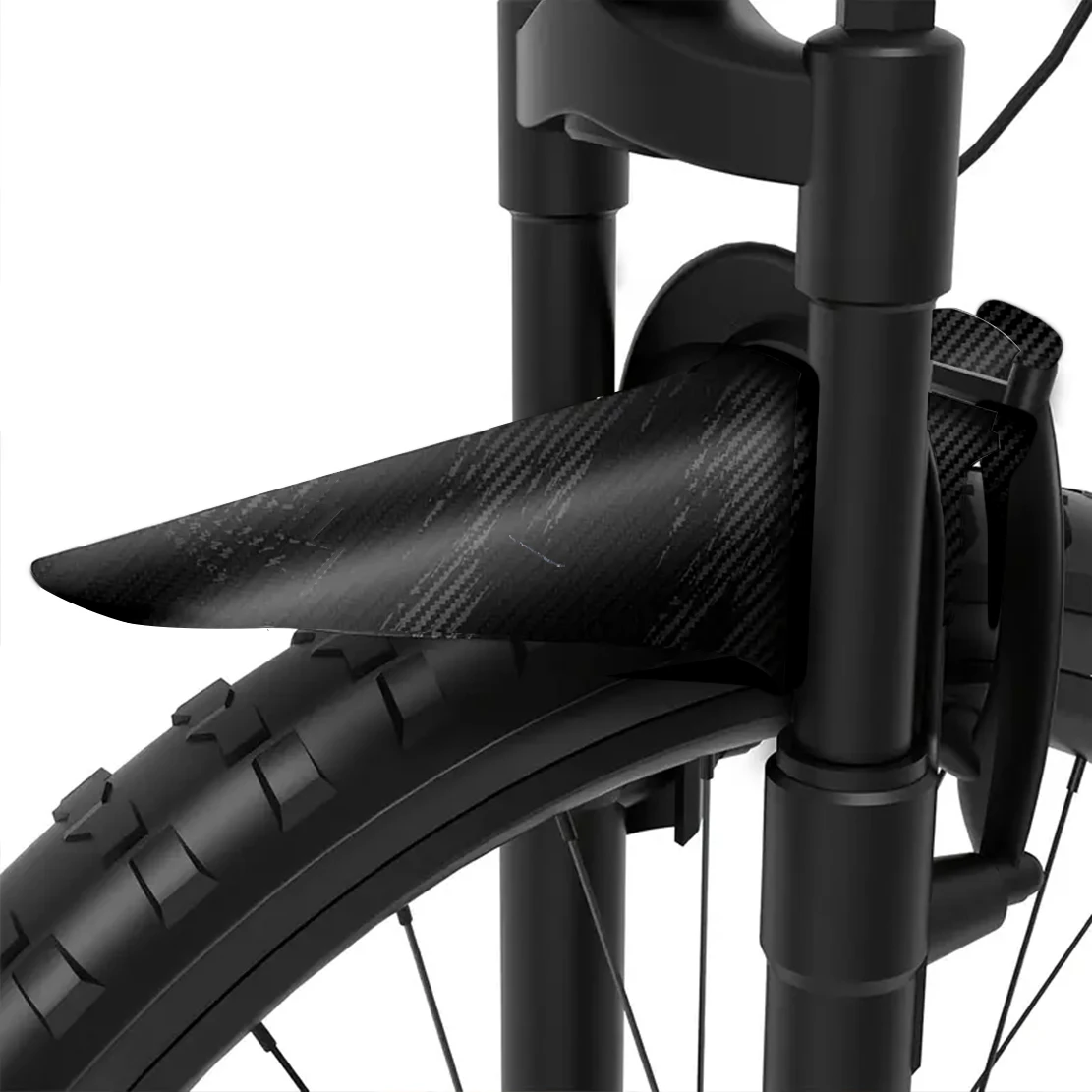 SprintSparkZK 1/2 Stück Fahrradschutzblech mit Carbon-Muster für Rennrad und Mountainbike, Vorder- und Hinterradschutz, Ultraleichtes MTB-Schutzblech – Detail 6