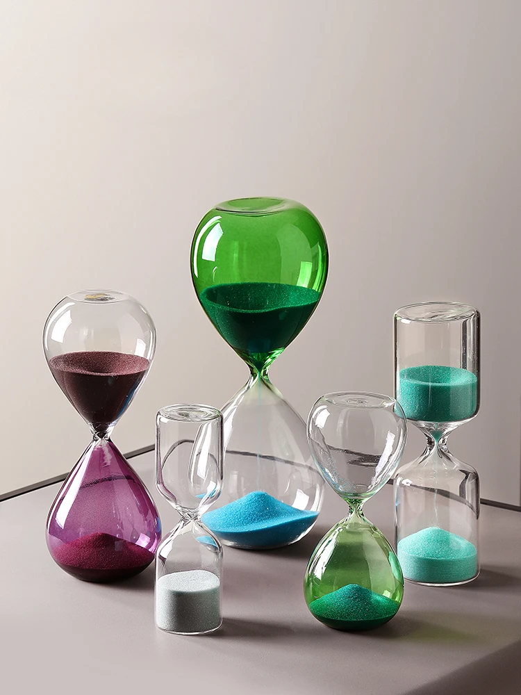 

Nordic wind glass hourglass timer ornaments creative home living room porch wine cabinet TV cabinet decorations