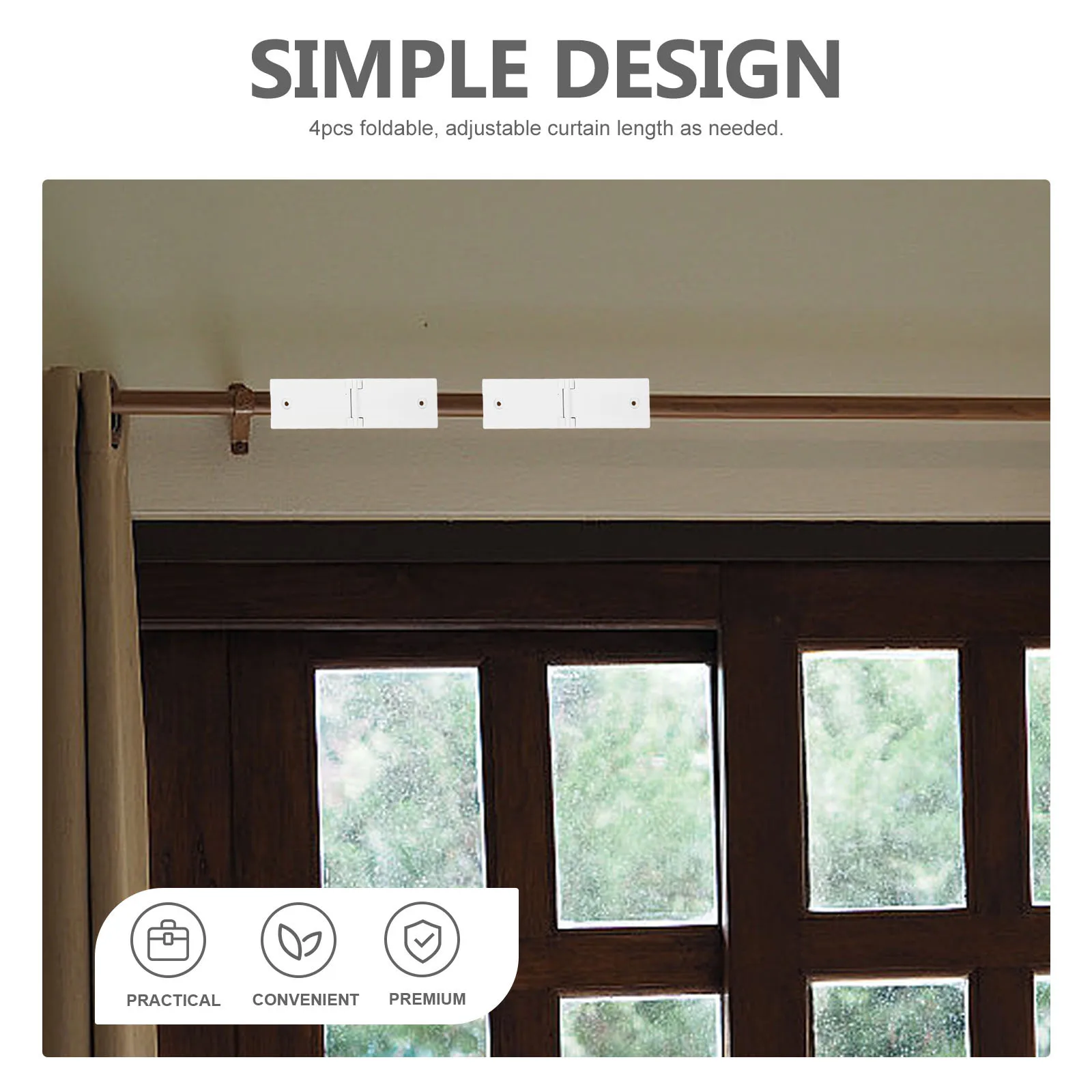 

4Pcs Curtain Track Connector Premium Plastic Connector for Ceiling Curtain Rail Joint Easy to Install Extension Track Fitting